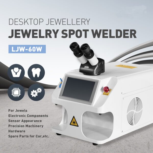 A desktop jewellery spot welder with two laser lights.