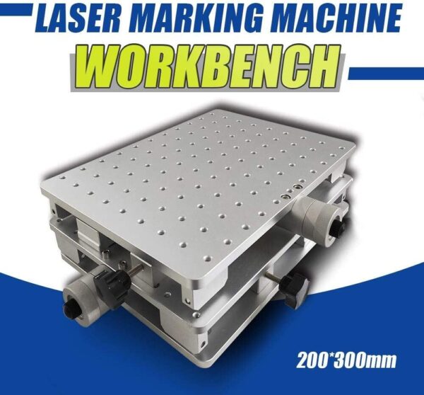 A picture of the laser marking machine workbench.