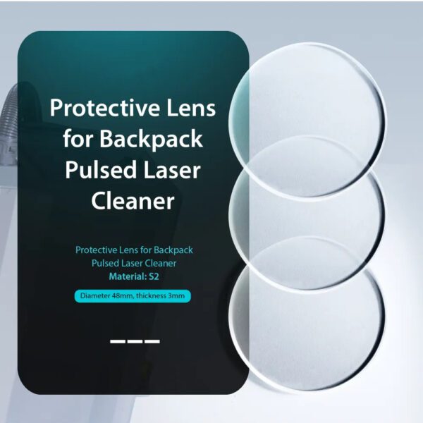 A picture of three protective lens for backpack pulsed laser cleaner.