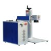 A blue and white machine is on the floor