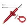 A red pen with parts labeled.