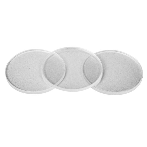 A set of three white plates sitting on top of each other.