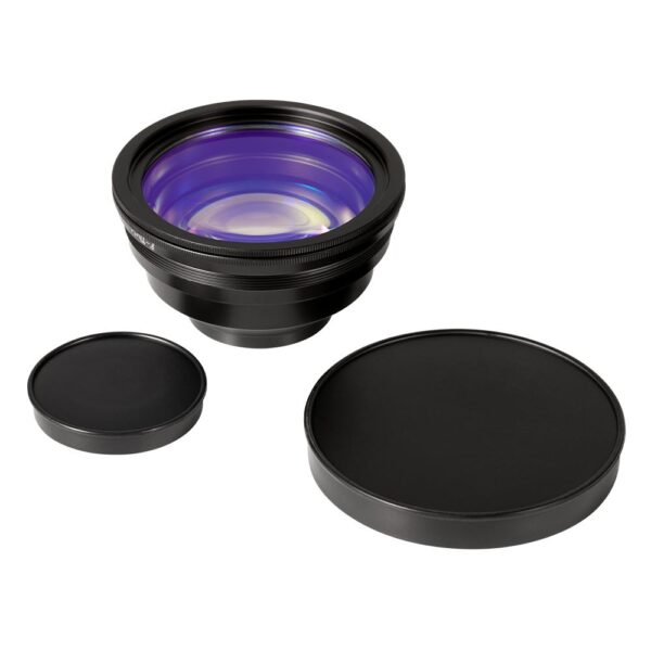 A black lens and some other items on top of it.