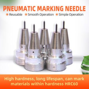 A set of six needle tips for pneumatic marking machines.