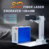 A 3 d printer is shown with the text " 3 d fiber laser engraver-1 0 6 4 nm ".