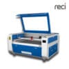 A blue and white machine with the reci laser logo on it.